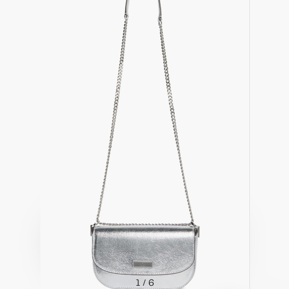 NWT Kate Spade Krista metallic chain flap crossbody bag - Picture 2 of 9